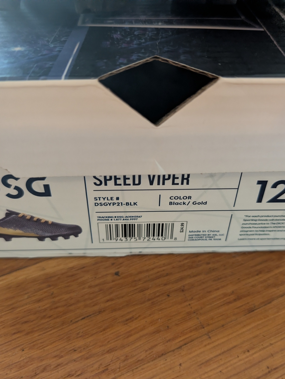 Speed Viper Kid's Black/Gold Soccer Cleats